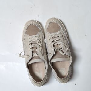 Dolce Vita Cream and Tan Lace-Up Sneakers